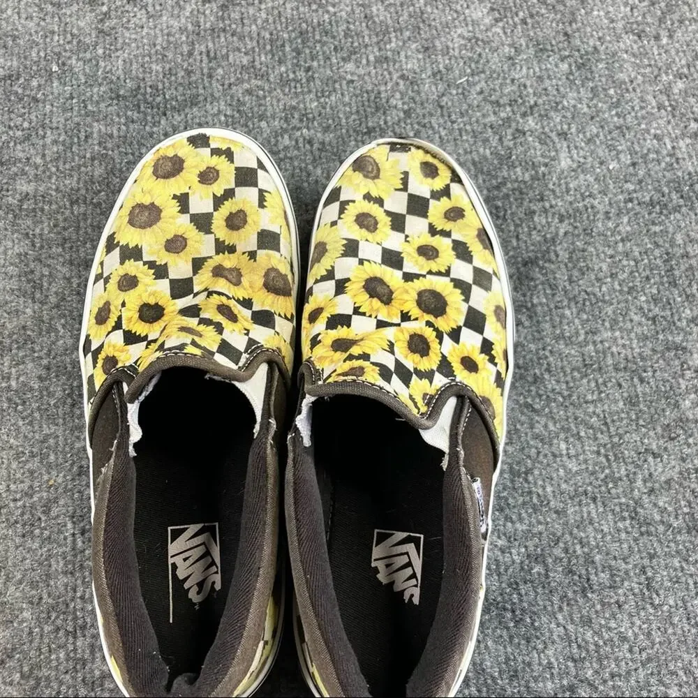 Vans Classic Slip no Checkerboard Slip On Women's 5 Multicolor Athletic Sneakers